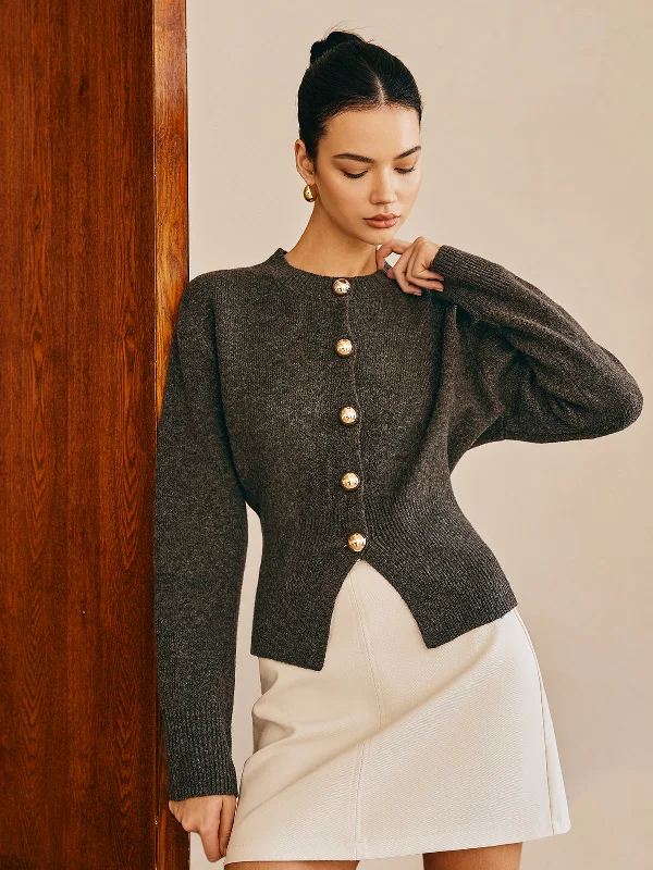 Anti - Wrinkle Casual Dresses for Easy Maintenance​ Button Down Split Sweater