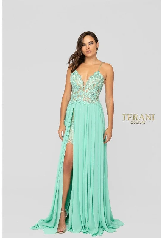 Wedding dresses with a ruched bodice for a textured look Terani Couture 1913P8324 Sexy Long Prom Dress Wedding dresses with a ruched bodice for a textured look Terani Couture 1913P8324 Sexy Long Prom Dress