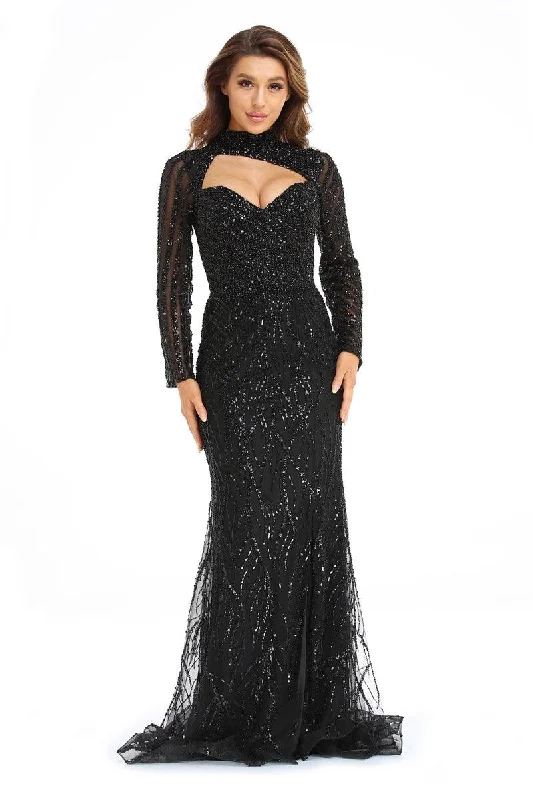 Maternity dress for a baby's first visit to the beach High Couture NR2247 Long Sleeve Formal Beaded Prom Gown Maternity dress for a baby's first visit to the beach High Couture NR2247 Long Sleeve Formal Beaded Prom Gown