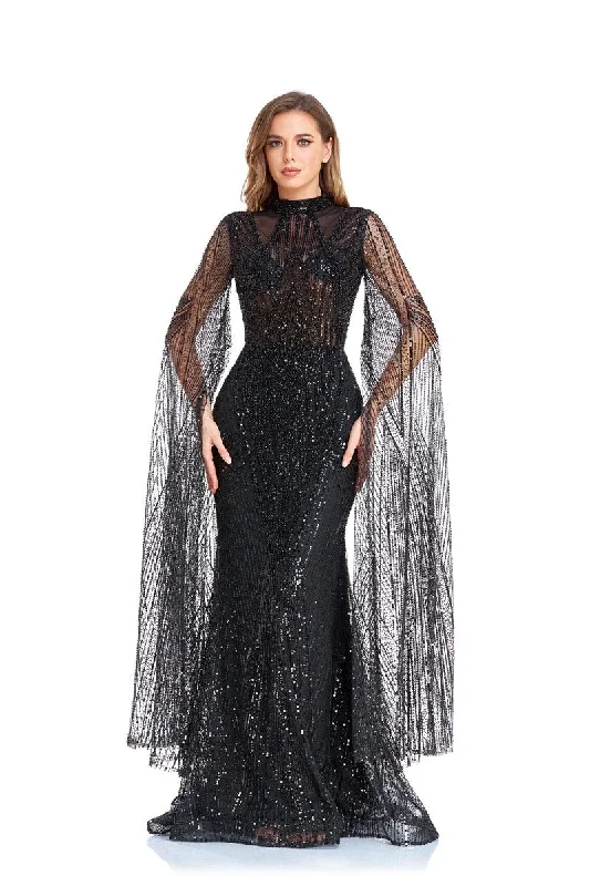 Maternity dress for a baby's first visit to the meditation garden High Couture NR2260 Long Sleeve Formal Cape Dress Maternity dress for a baby's first visit to the meditation garden High Couture NR2260 Long Sleeve Formal Cape Dress