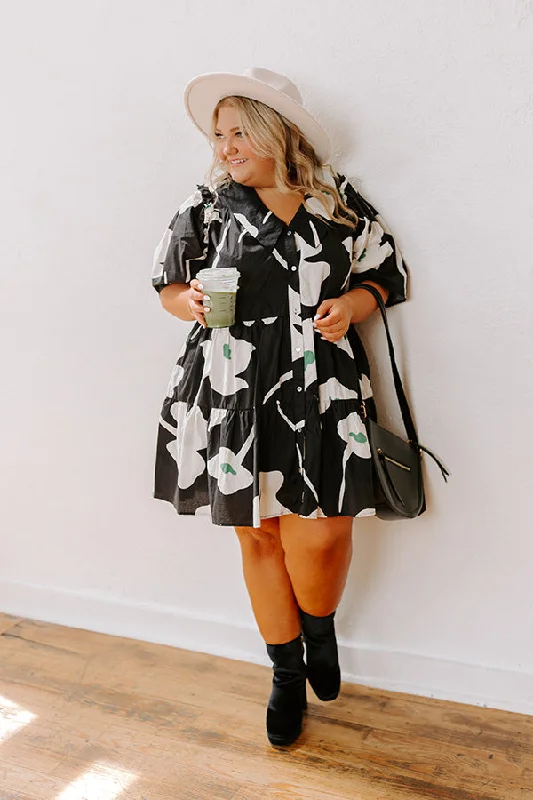 Sheer mini dresses with lace inserts Countryside Cafe Floral Mini Dress Curves