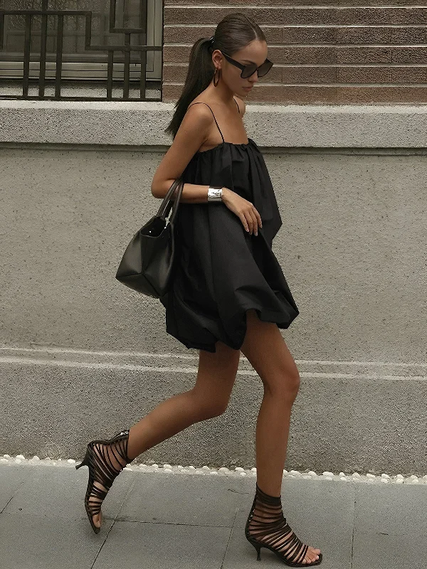 Beach Casual Dresses with a Breezy Design​ Solid Sleeveless Balloon Cami Dress