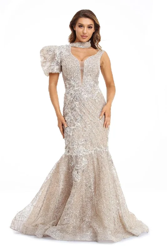 Maternity jersey dress for comfort High Couture NR2254 Prom Long Formal Mermaid Dress
