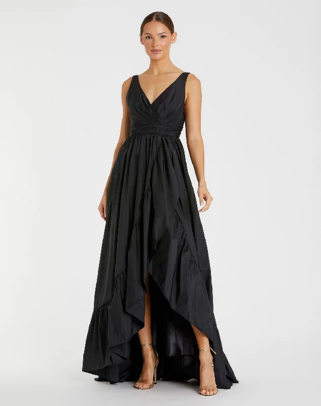 Wedding dresses with a ruched bodice for a textured look Mac Duggal 67835 High Low Taffeta Ruffle Dress Wedding dresses with a ruched bodice for a textured look Mac Duggal 67835 High Low Taffeta Ruffle Dress