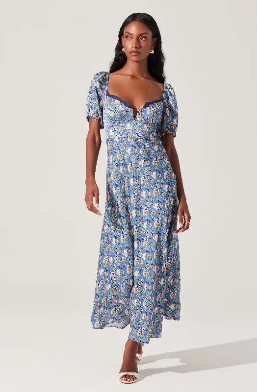 Fair Isle - Patterned Casual Dresses for a Festive Look​ Sylvie Floral Bustier Maxi Dress