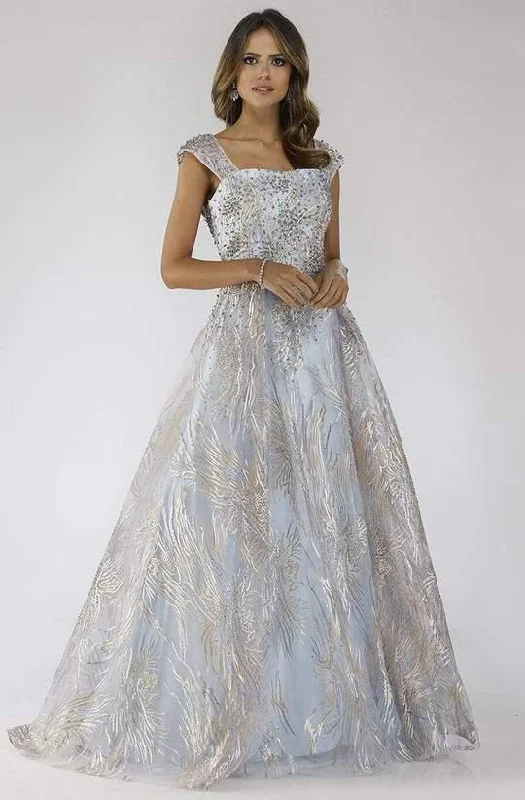 Trumpet - style wedding dresses with a train​ Lara Dresses Long A-line Prom Dress 29674