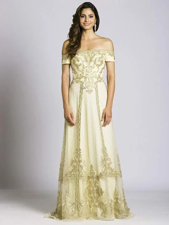 Off - the - shoulder wedding dresses with ruffled sleeves Lara Dresses Off Shoulder Long Prom Dress 33520 Off - the - shoulder wedding dresses with ruffled sleeves Lara Dresses Off Shoulder Long Prom Dress 33520