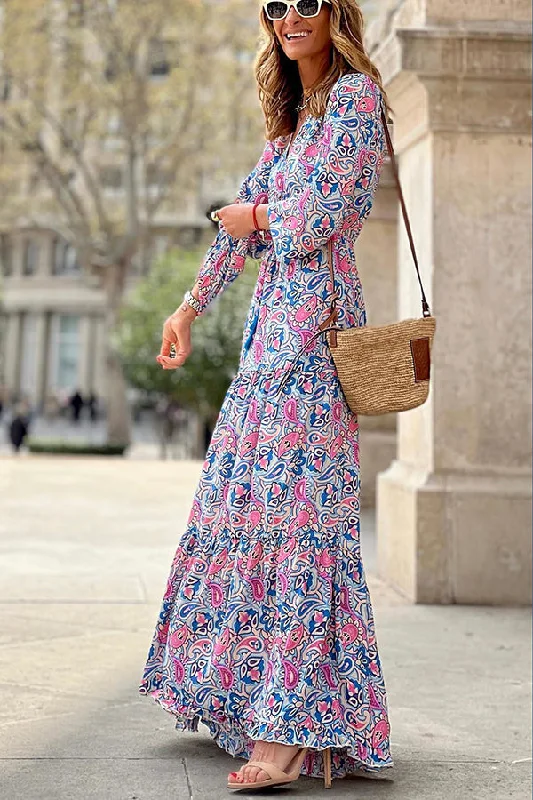 Long - Sleeve Women Dress in Velvet for a Luxurious Winter Look Long - Sleeve Women Dress in Velvet for a Luxurious Winter Look Infinite Days Paisley Print Maxi Dress