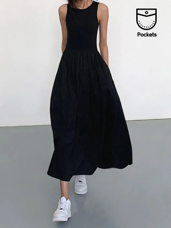 BerryBetty - Leisure Crew Neck Long Dress