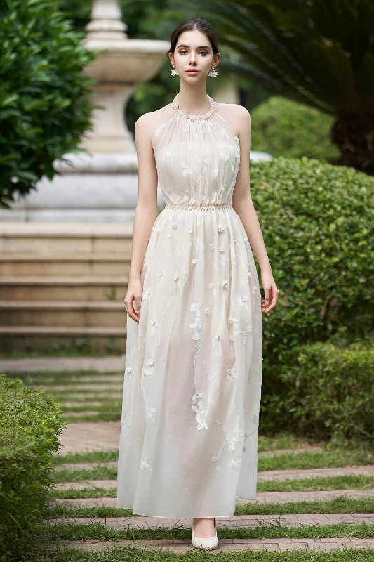 Artemis Flared Sheer Chiffon Long Length Dress