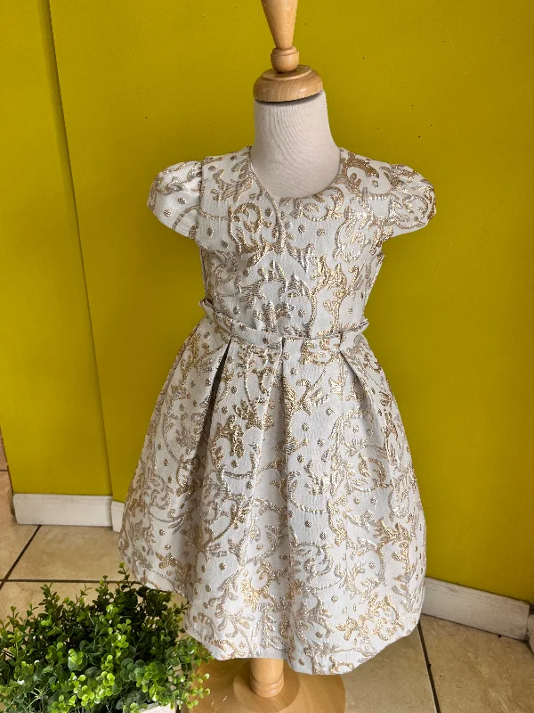 Gold and silver brocade dress