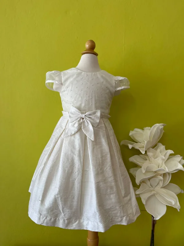 Silk Dress with big bow