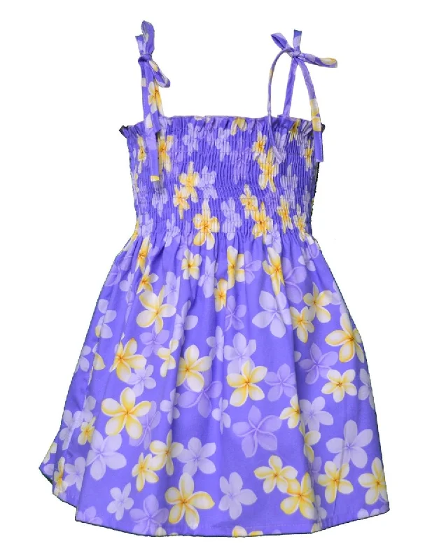 Smock Tube Top Flower Dress for Girls Plumeria