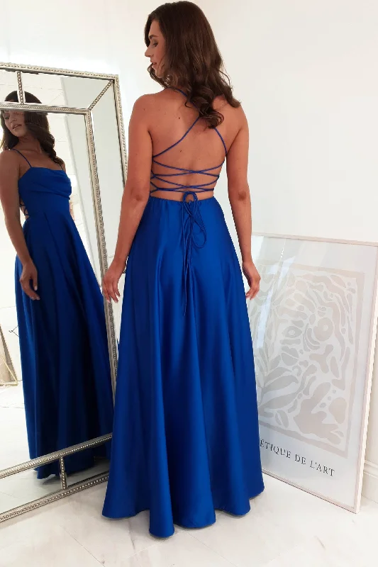 Shantal Satin Gown | Royal Blue