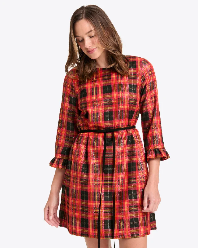 Jessie Shift Dress in Caroline Shimmer Plaid